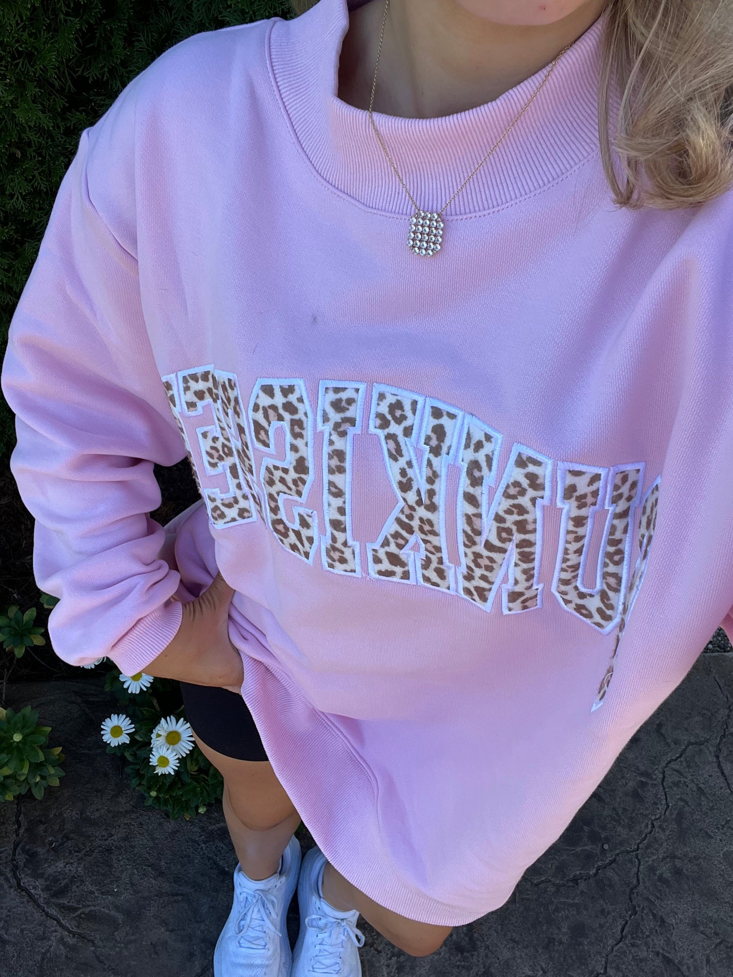 Bubblegum Cheetah Print Mock neck