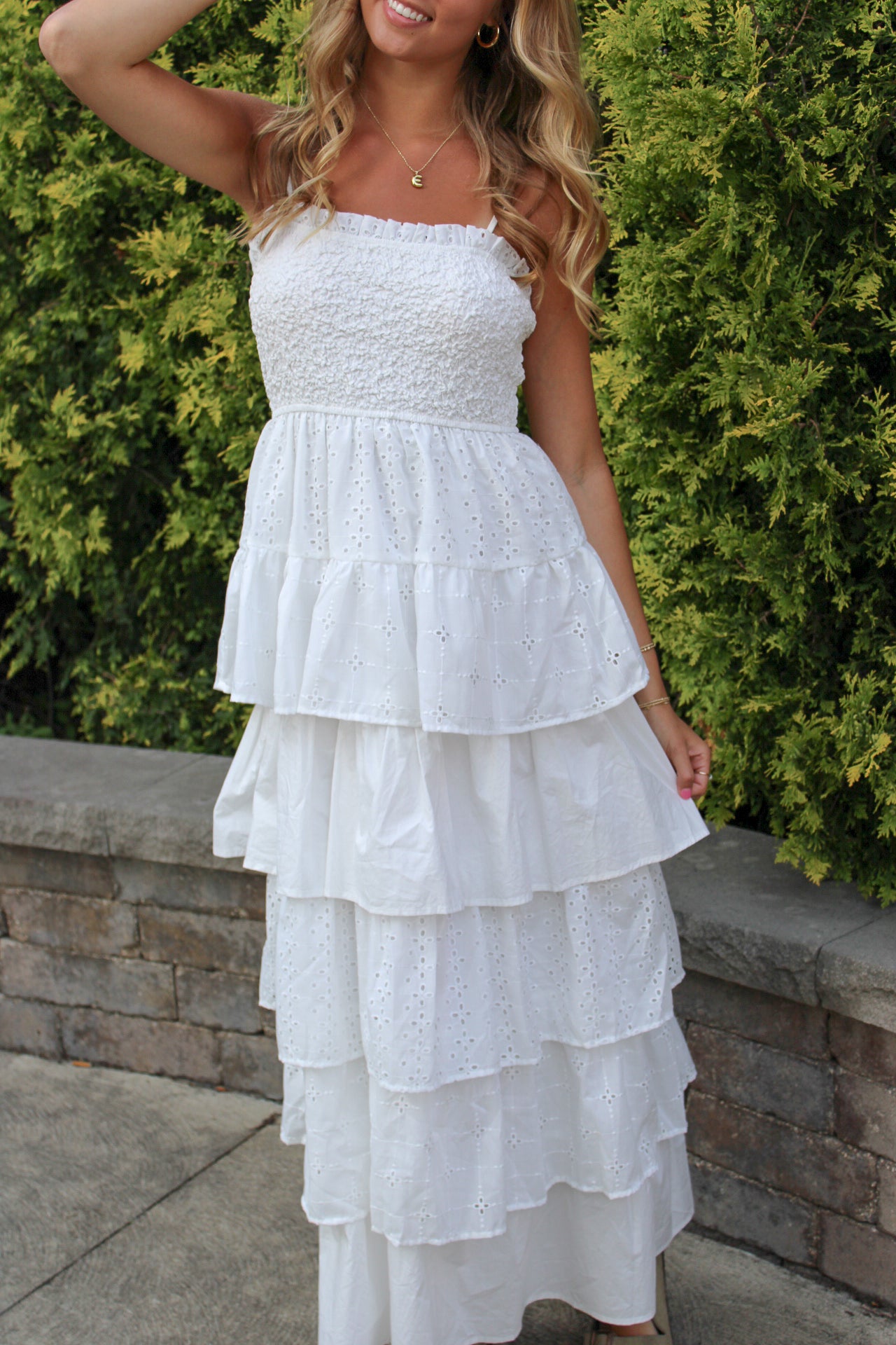 Pretty In White Tiered Dress