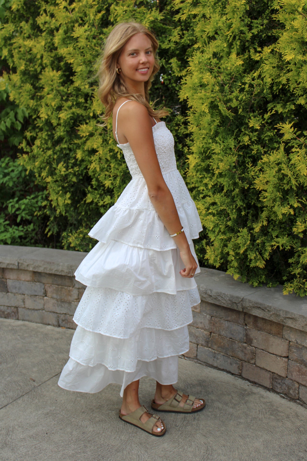 Pretty In White Tiered Dress