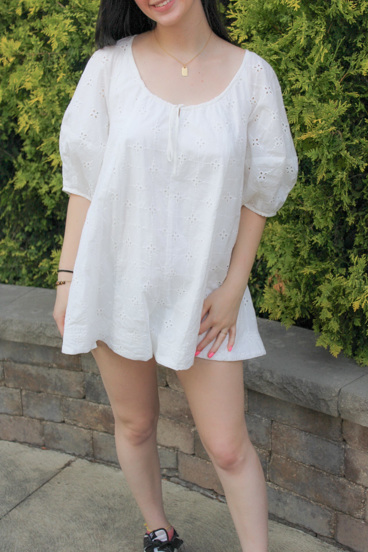 Eyelet White Romper