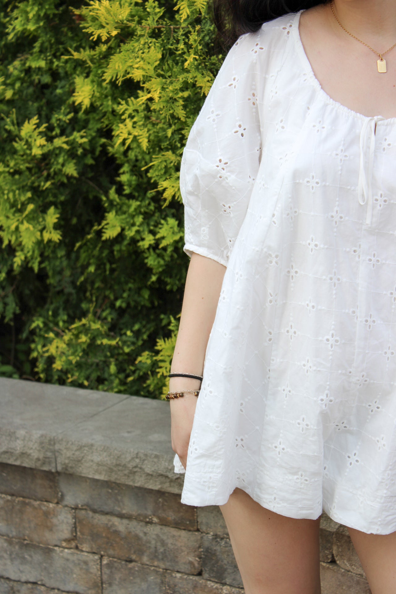 Eyelet White Romper