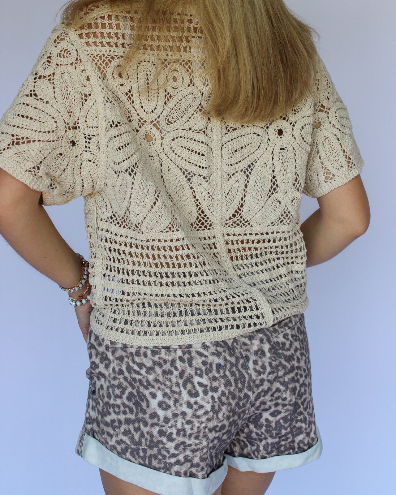 Cheetah Print Denim Shorts