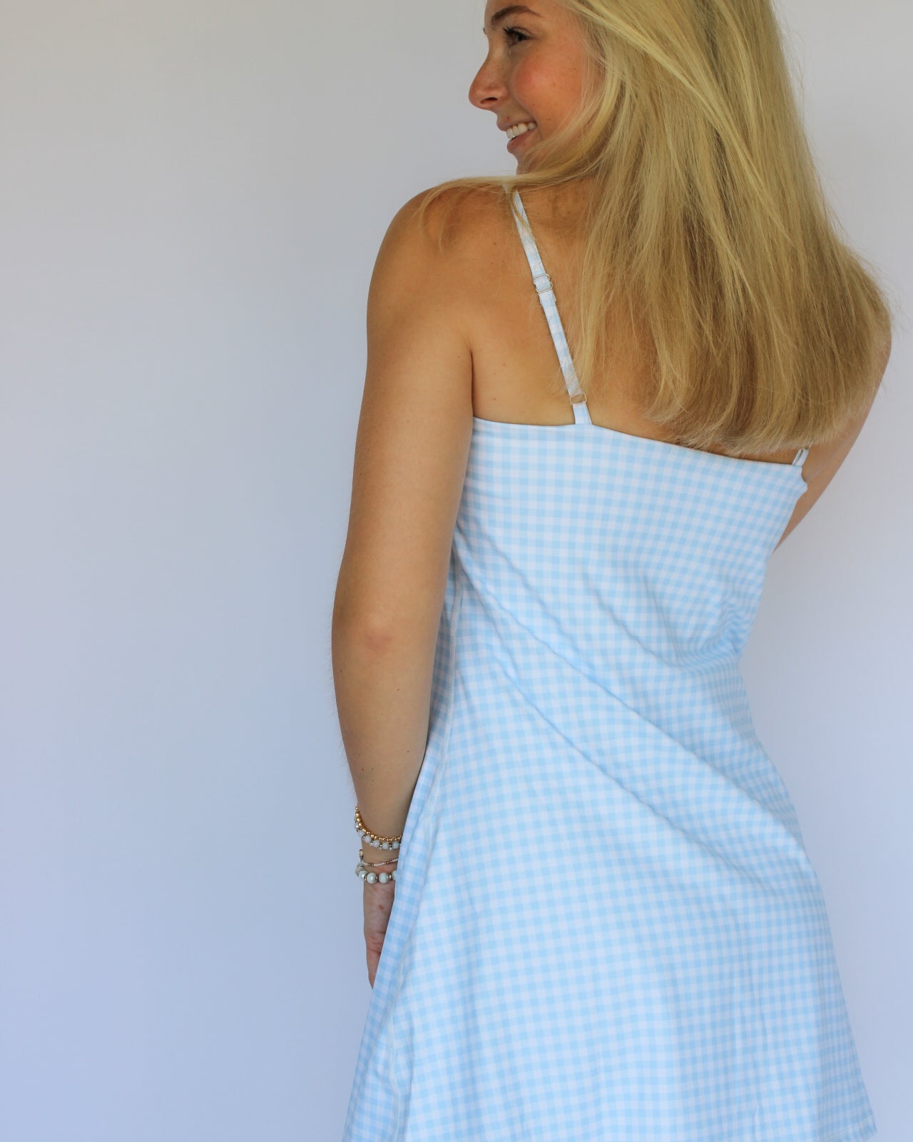 Light Blue Gingham Athletic Dress