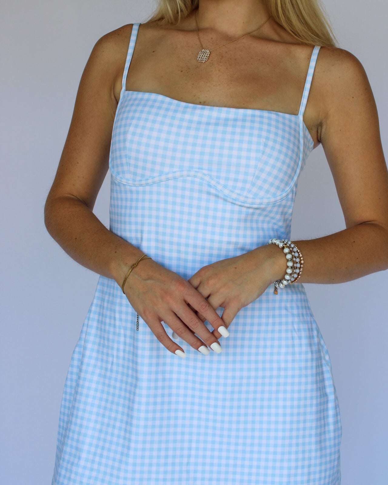 Light Blue Gingham Athletic Dress