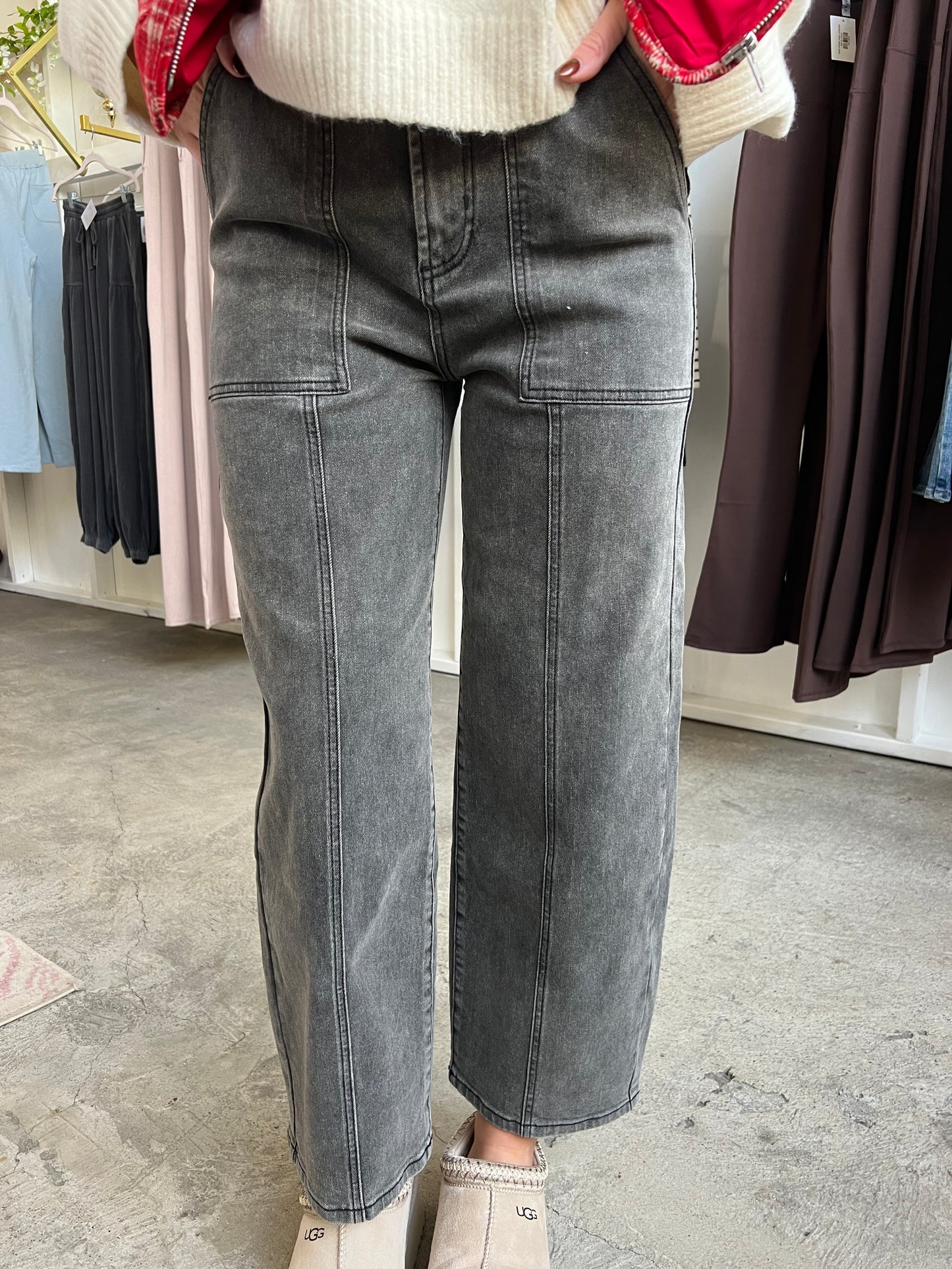 Paneled Stretch Jeans