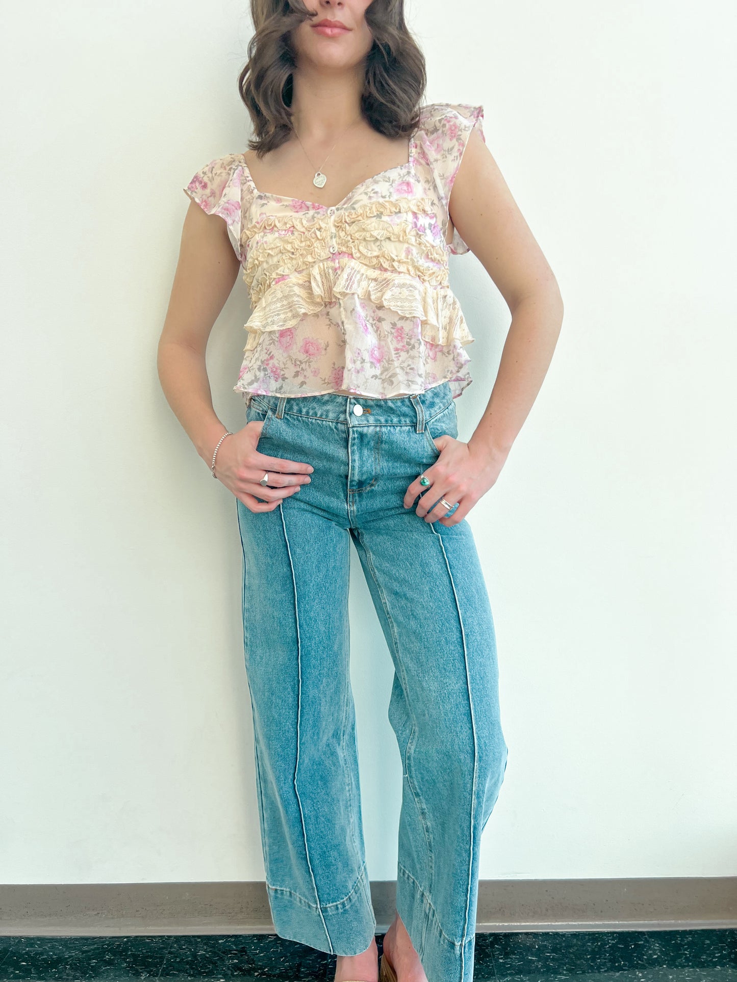 Andie Wide Hem Denim Pants