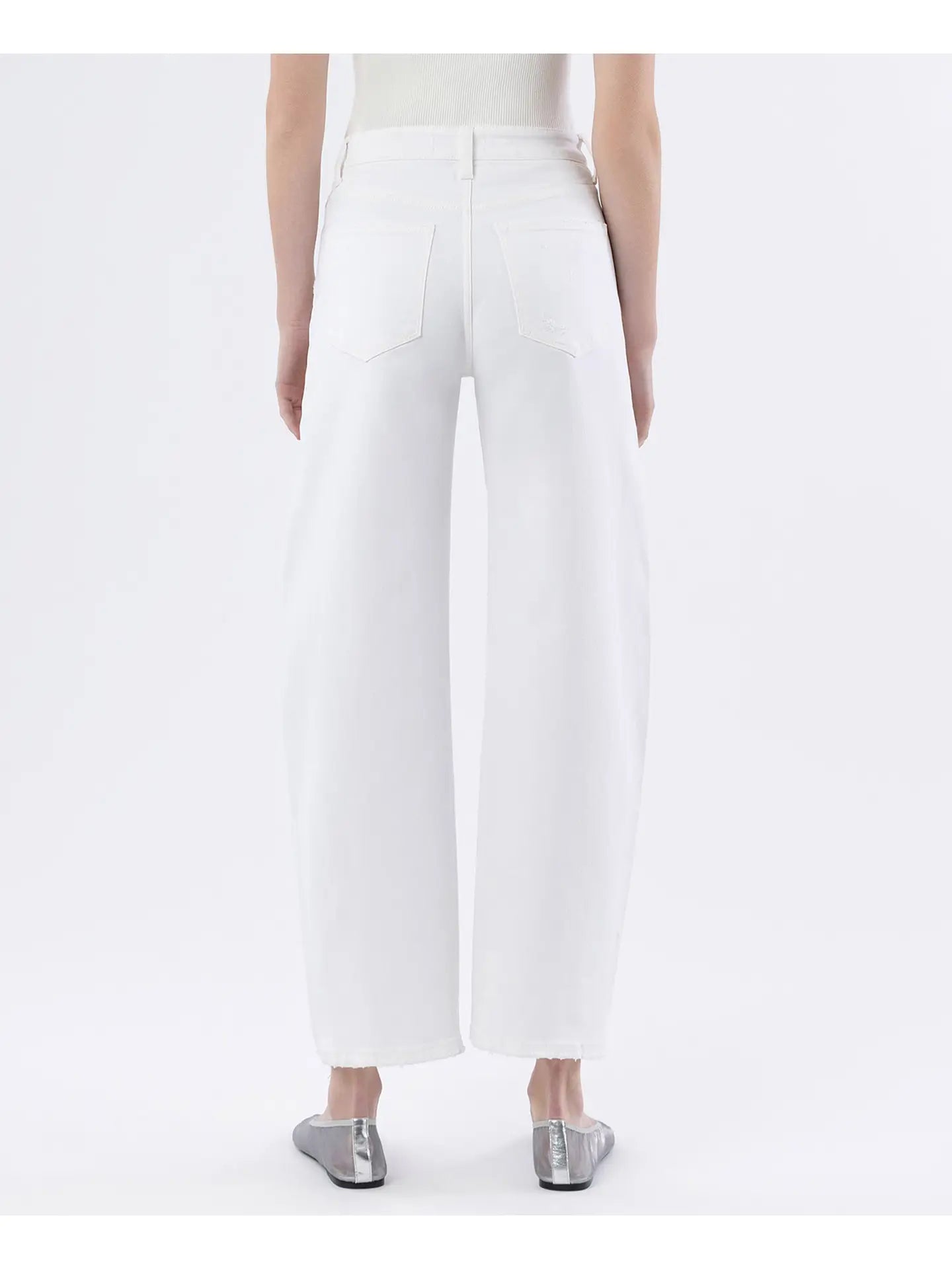 Optic White Barrel Jeans