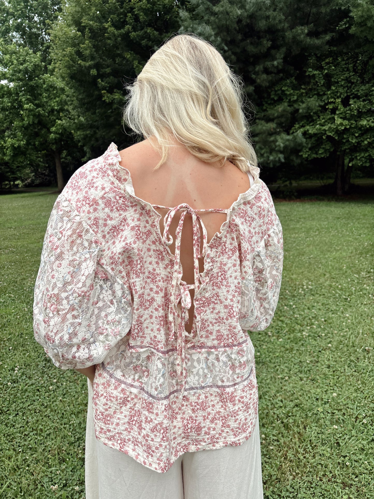 Holly Patchwork Ruffle Top