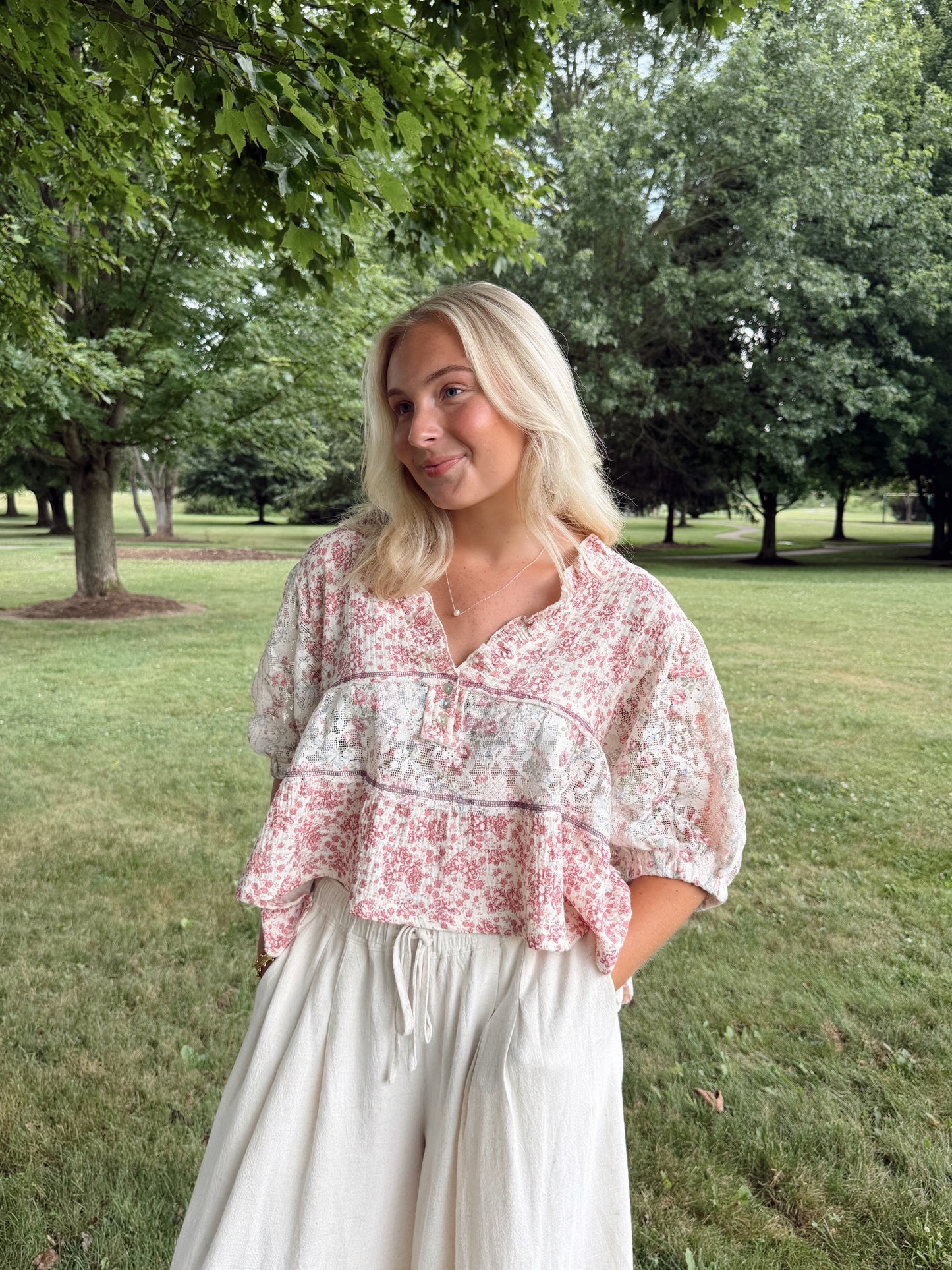 Holly Patchwork Ruffle Top