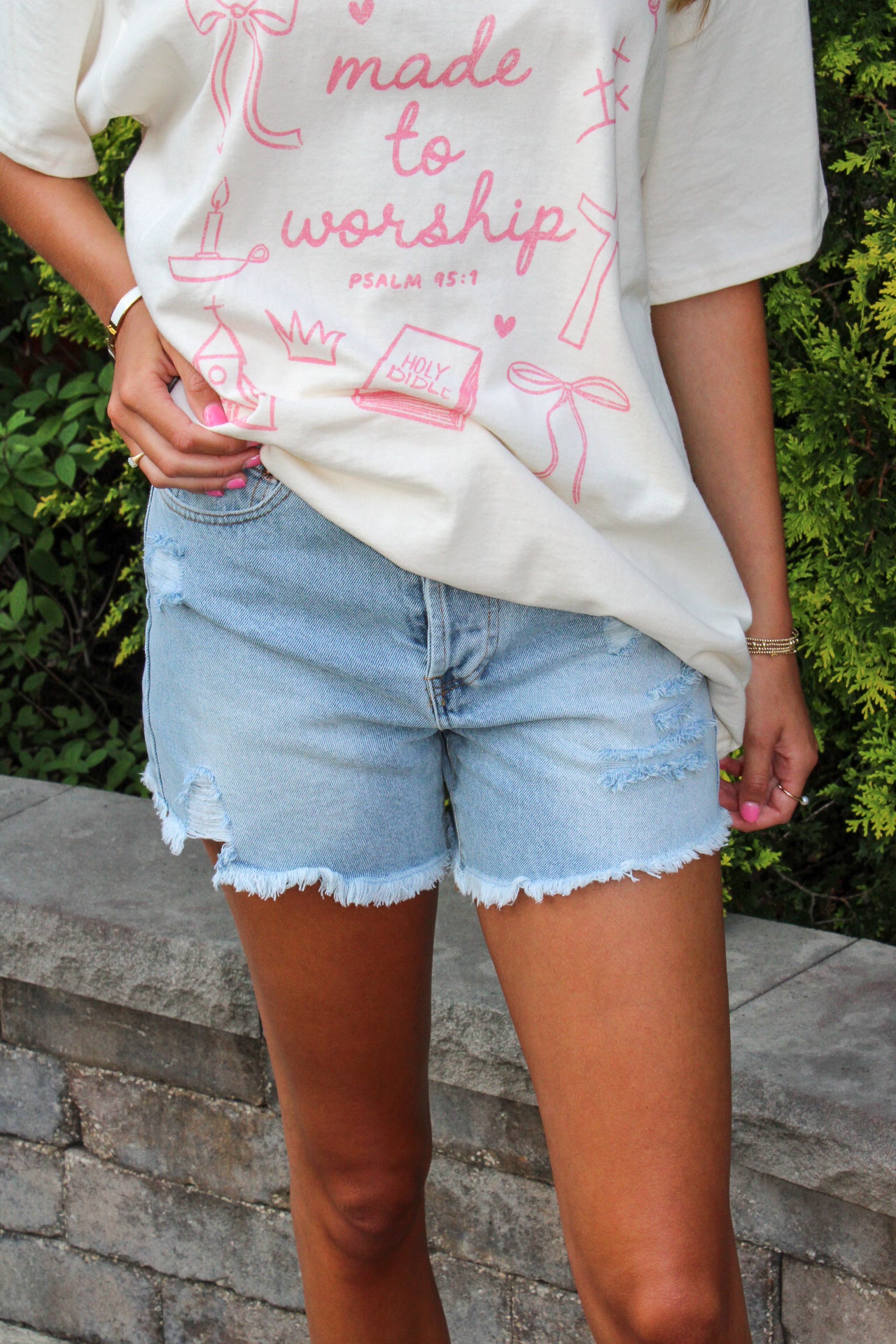 American Distressed Denim Shorts