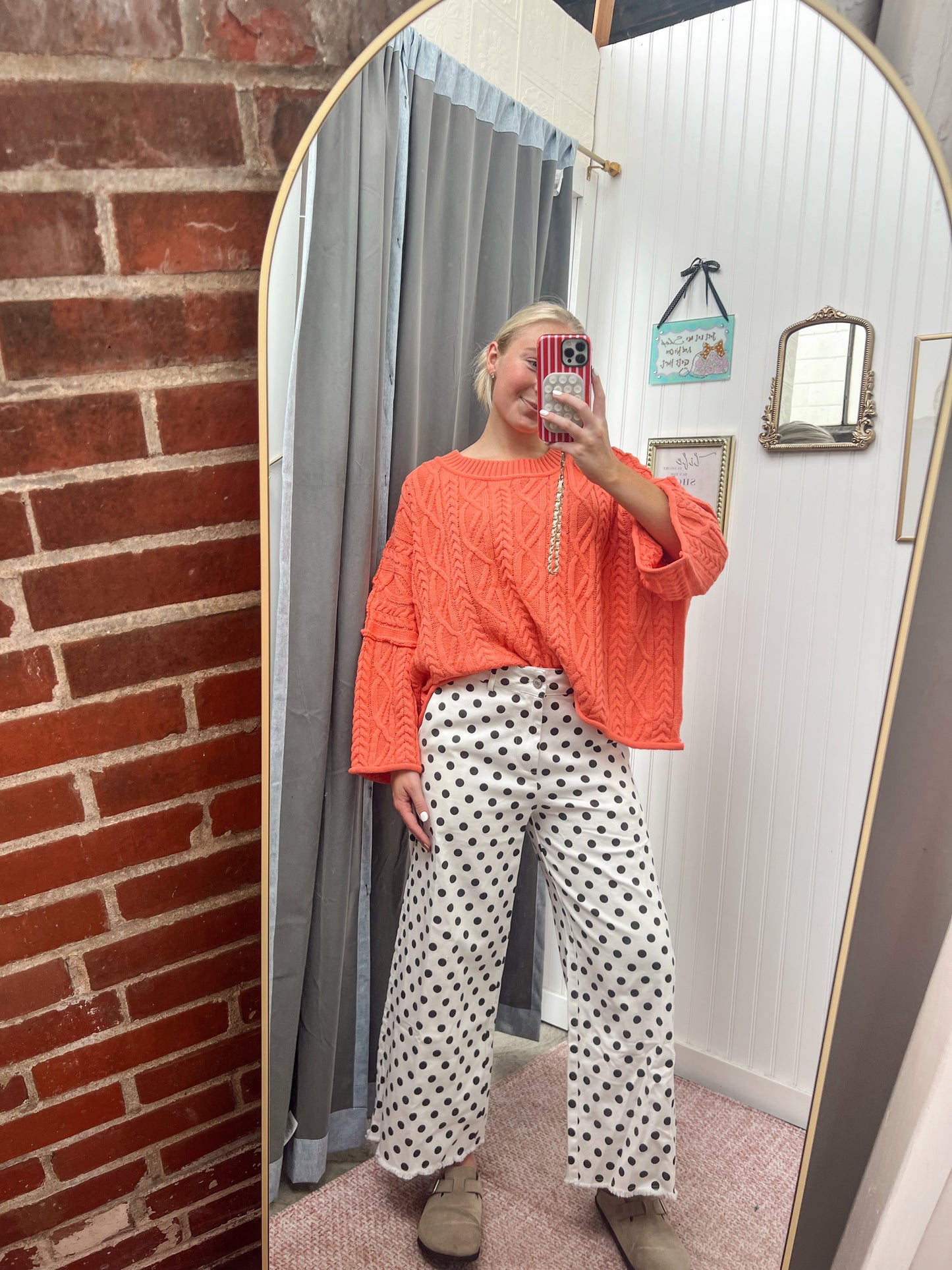 Cream Polka Dot Pants
