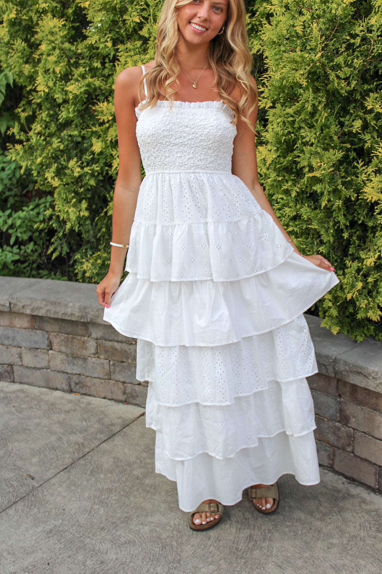 Pretty In White Tiered Dress