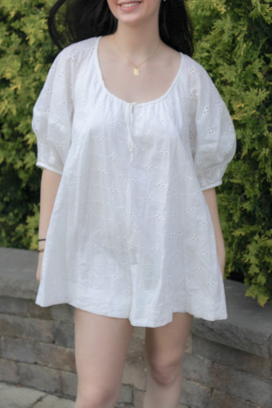 Eyelet White Romper