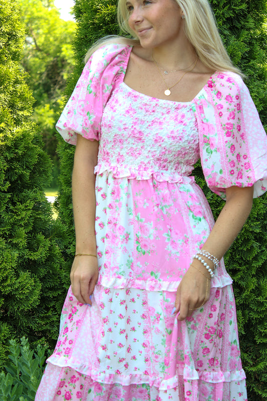 Floral Patchwork Printed Maxi