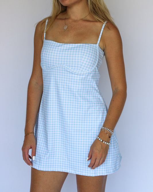Light Blue Gingham Athletic Dress