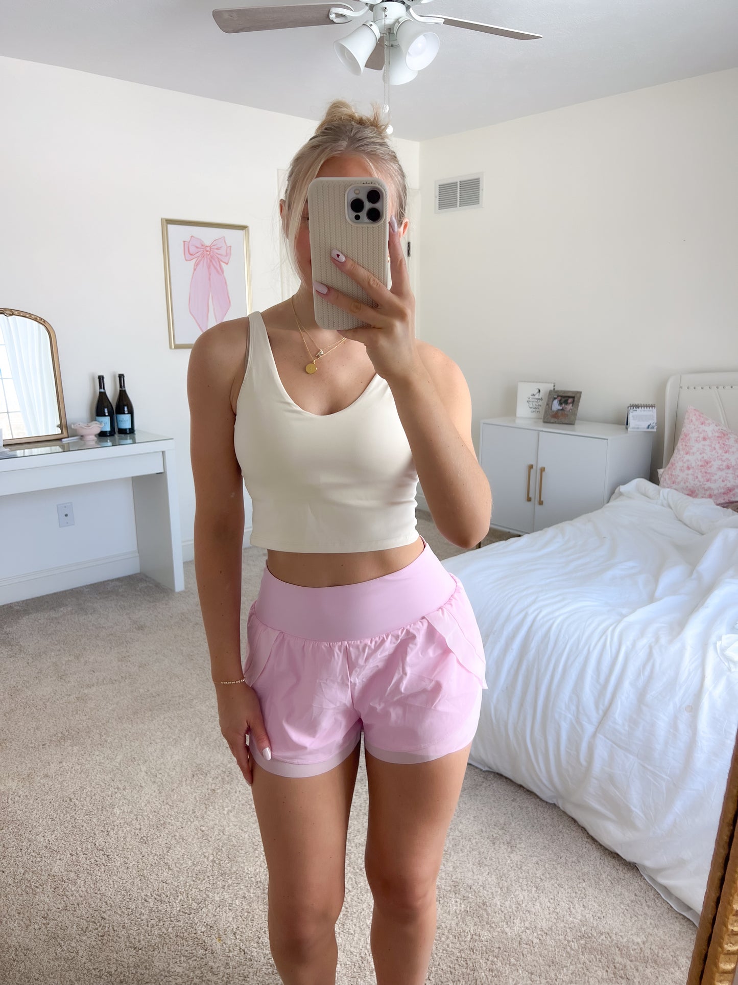 Baby Pink Mesh Shorts
