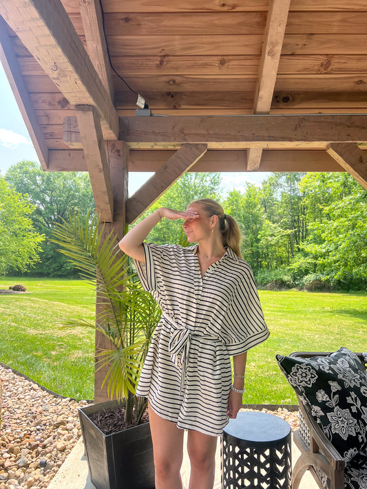 Sun and Striped Adjustable Romper