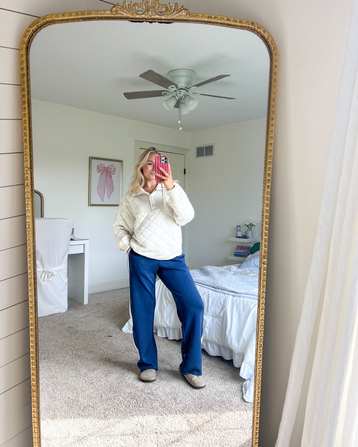 Bone Quarter Snap Pullover