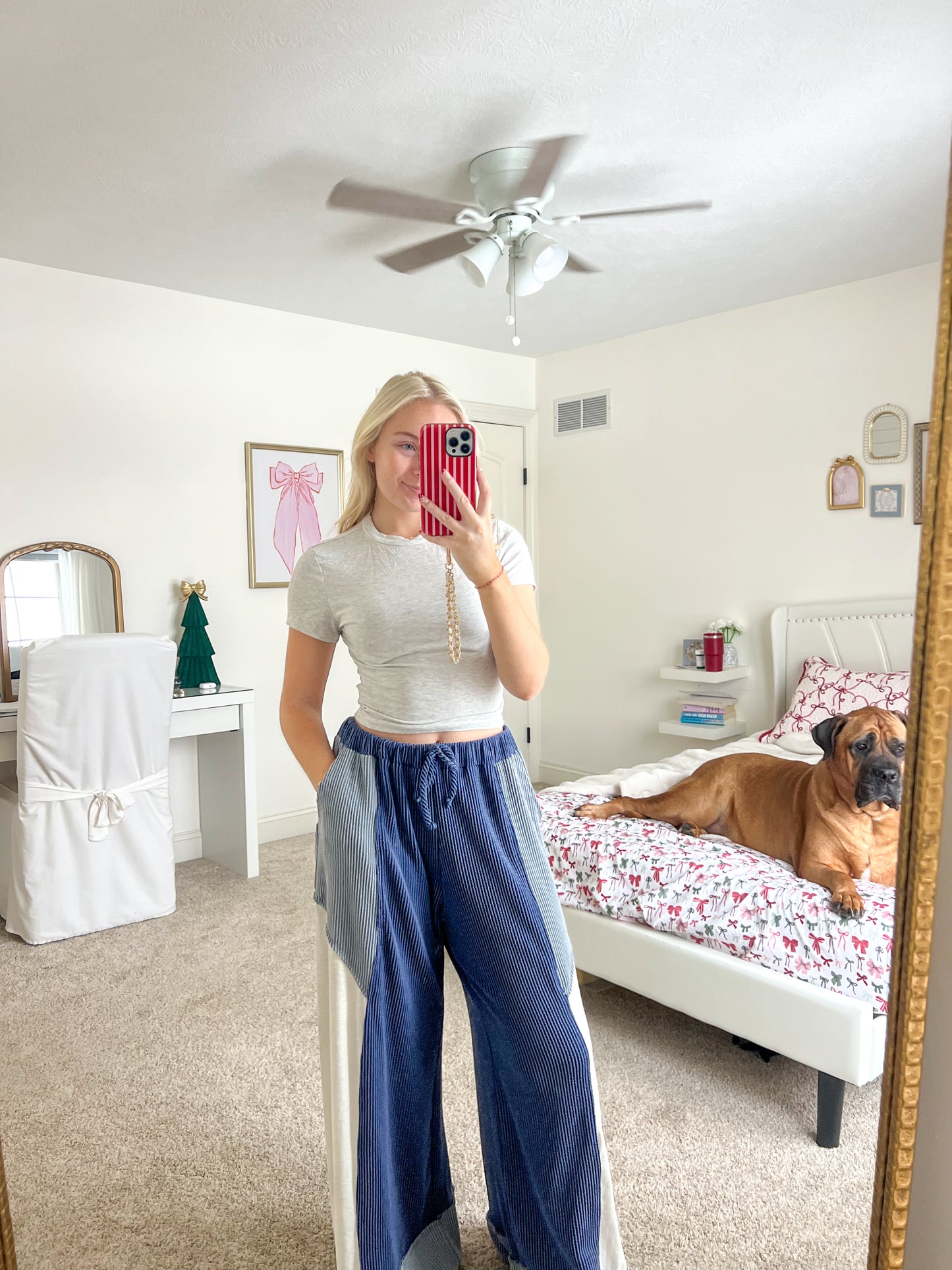 Navy Winter Wide Leg Pants