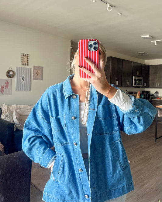 Relaxed Fit Utility Denim Jacket