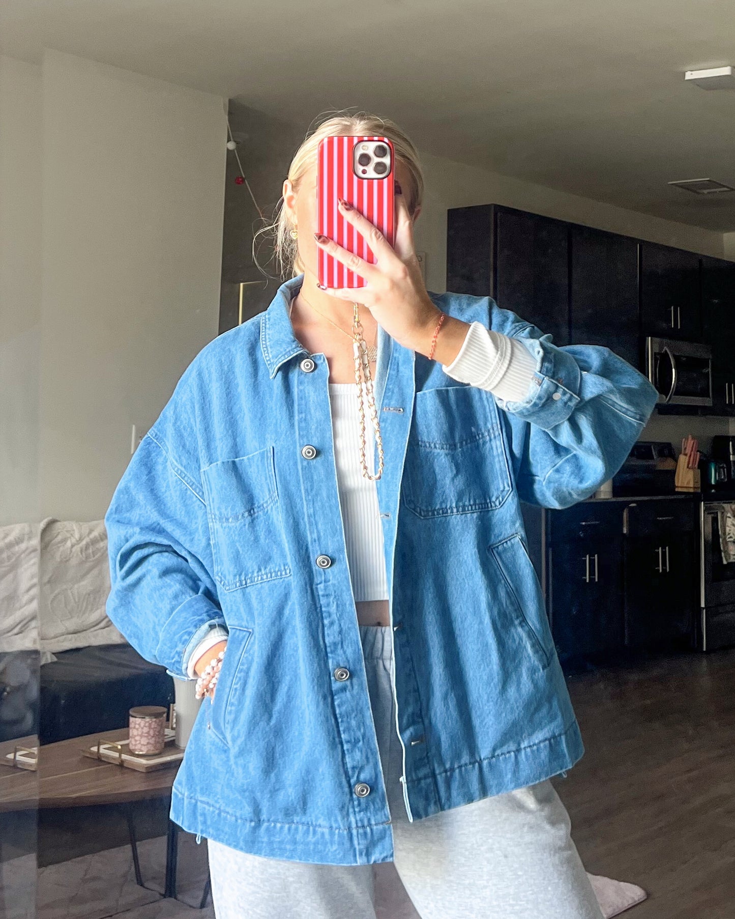 Relaxed Fit Utility Denim Jacket