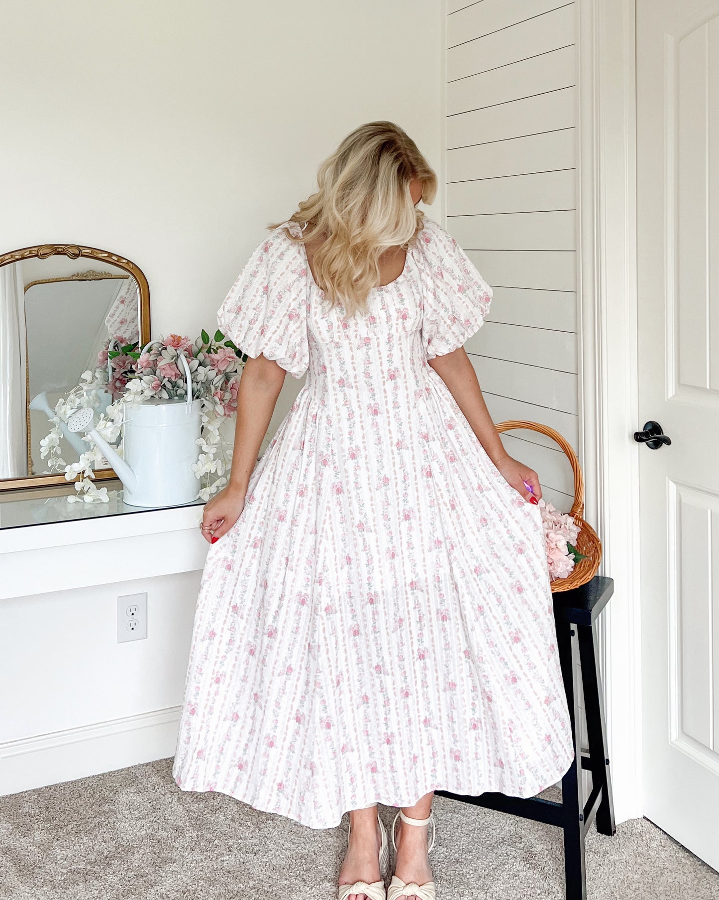 Lucy Pink Floral Midi