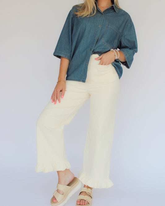 Button Up Denim Top
