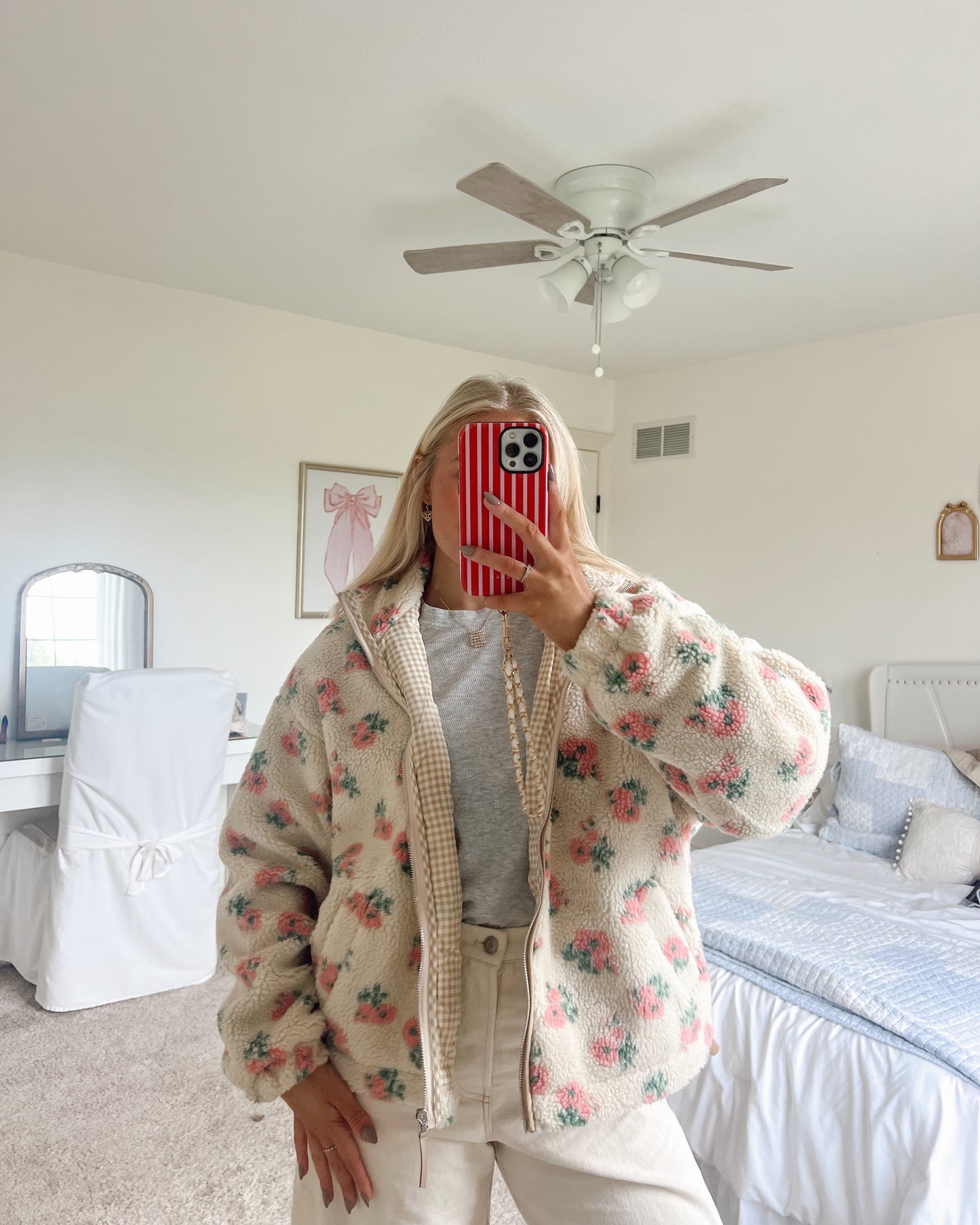 English Rose Zip Up Sherpa Jacket