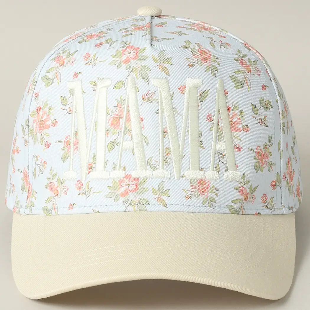 Blue "Mama" Embroidered Hat
