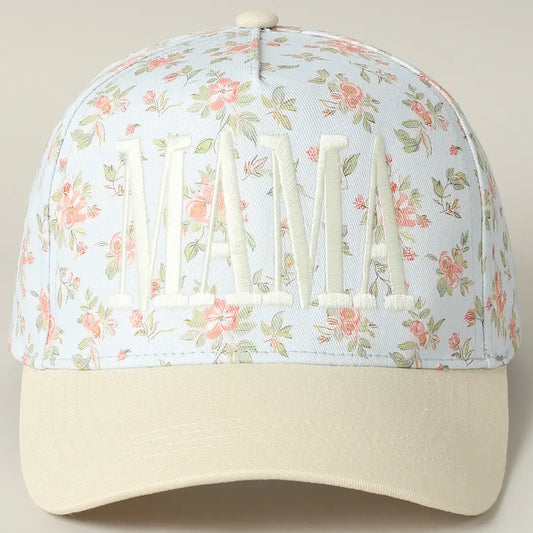 Blue "Mama" Embroidered Hat