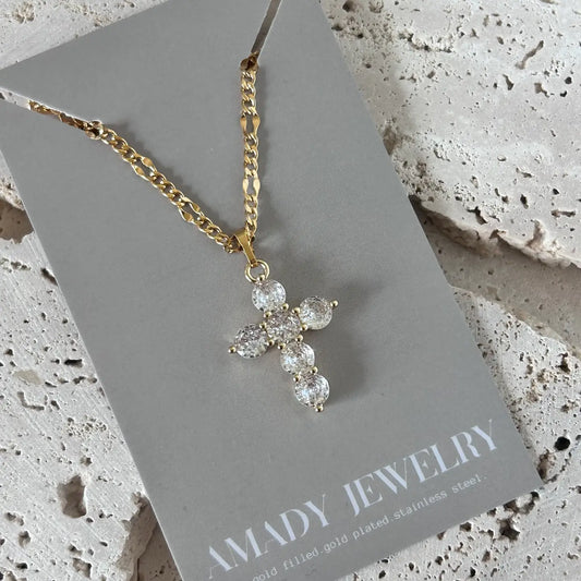 Crystal Pave Cross Necklace