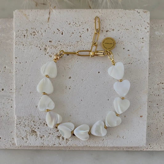 Heart Shaped Pearl Bracelet