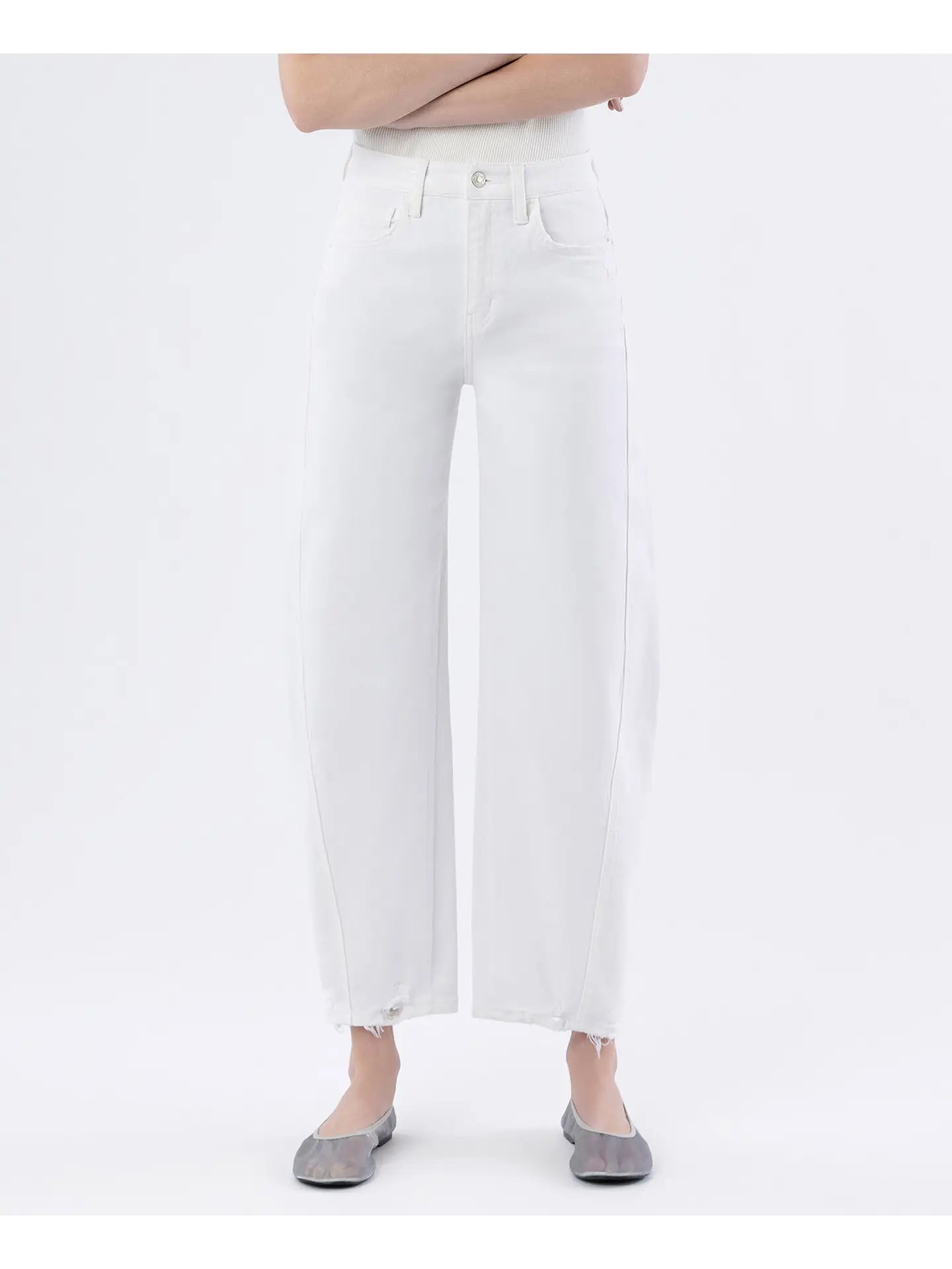 Optic White Barrel Jeans